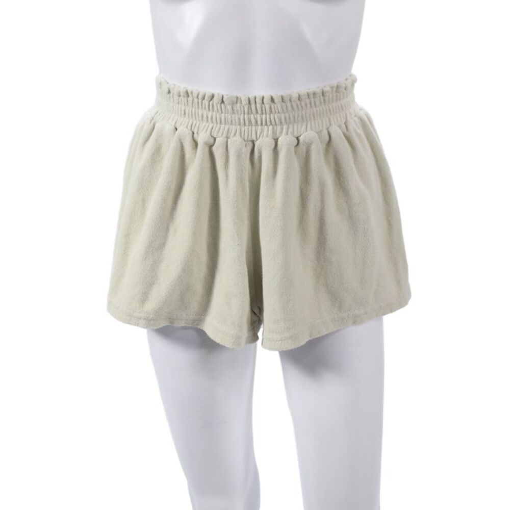 Faithfull The Brand Women Sweat Shorts Beige Cotton Beach Size 2